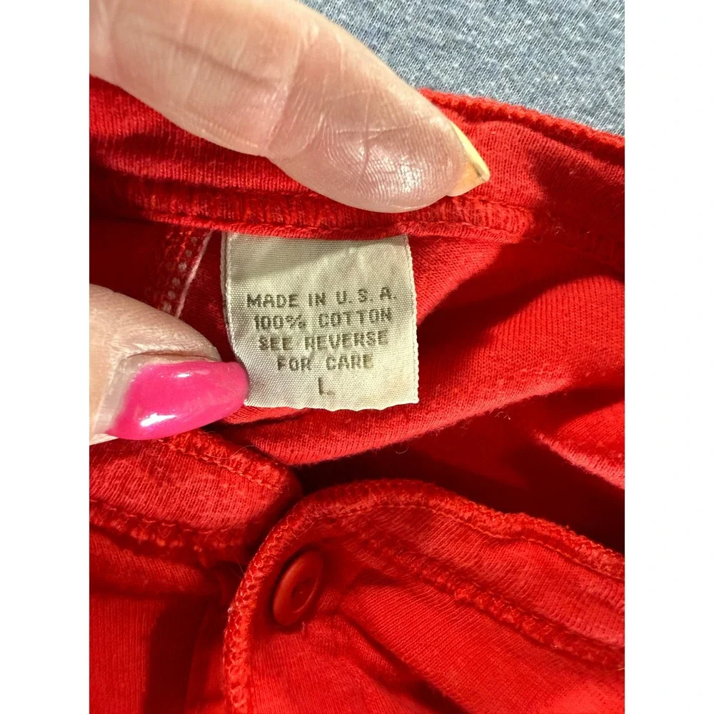 Vintage J.Crew Mens Red Thermal Union Suit Made in USA 100% Cotton Large 80s 90s